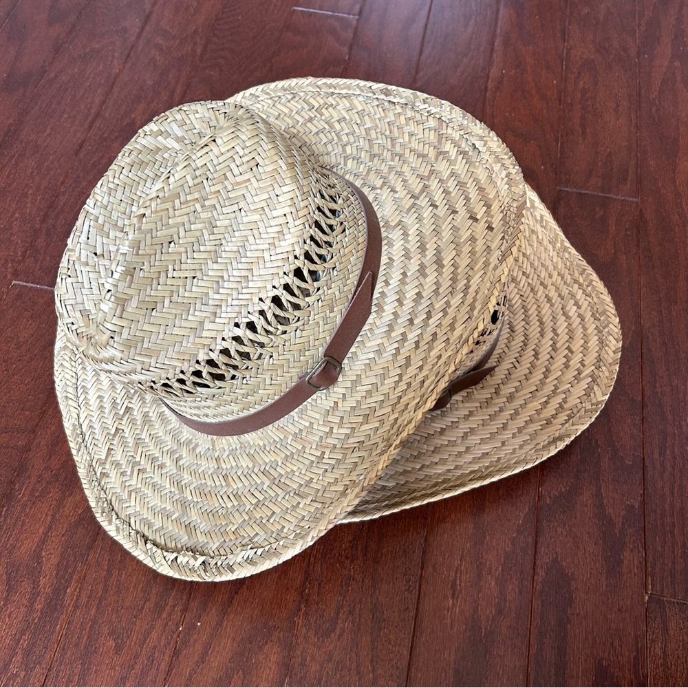 Unisex Straw Hats Western Hats Cowboy or Cowgirl Hats (Lot of 2) with Brown Band